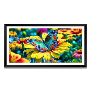 Nature Landscape Floating Frame Scenery Digital Print - (I5867) - 18x36 inch Modern Nature Wall Art for Living Room, Bedroom, Office, Hotels, Drawing Room
