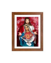 Jesus and Mother Mary Colored Photo | Religious Wall Art for Christian Home Decor | Sacred Catholic Prints for Living Room, Bedroom, or Church