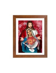 Jesus and Mother Mary Colored Photo | Religious Wall Art for Christian Home Decor | Sacred Catholic Prints for Living Room, Bedroom, or Church