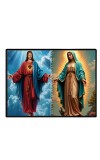 Esus Christ - Blessed Virgin Mary Laminated Photo - 13x15 Inches, Divine Blessings For Home & Office And Temple Decoration (F16428)