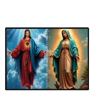 Esus Christ - Blessed Virgin Mary Laminated Photo - 11x13 Inches, Divine Blessings For Home & Office And Temple Decoration (F16428)