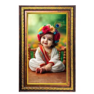 Lord Krishna Digital Golden Balck Color Photo Frame | Hindu Religious Wall Decor | 16x22 Inches - Inspirational Wall Art For Office, Home Decor - Ideal Spiritual Gift (F16792) Lord Krishna Digital Golden Balck Color Photo Frame | Hindu Religious Wall Decor | 16x22 Inches - Inspirational Wall Art For Office, Home Decor - Ideal Spiritual Gift (F16792)