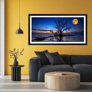 Nature Landscape Floating Frame Scenery Digital Print - (I5572) - 24x36 inch Modern Nature Wall Art for Living Room, Bedroom, Office, Hotels, Drawing Room