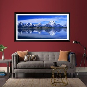 Nature Landscape Floating Frame Scenery Digital Print - (I5734) - 12x24 inch Modern Nature Wall Art for Living Room, Bedroom, Office, Hotels, Drawing Room