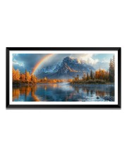 Nature Landscape Floating Frame Scenery Digital Print - (I5548) - 24x48 inch Modern Nature Wall Art for Living Room, Bedroom, Office, Hotels, Drawing Room