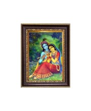 Sri Radha And Sri Krishna Digital Print Photo 8.7x10.7 inches - Vibrant Religious Wall Art for Home or Office Decor.
