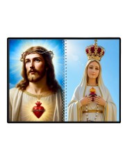 Jesus Christ - Our Lady Of Rosary Laminated Photo - 13x15 Inches, Divine Blessings For Home & Office And Temple Decoration (F16380)