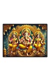 Lord Ganesha Maa Laxmi Sarswati Laminated Photo - 11x13 Inches, Divine Blessings For Home & Office And Temple Decoration (F16130)