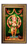 Lord Ganesha Digital Golden Balck Color Photo Frame | Hindu Religious Wall Decor | 10x16 Inches - Inspirational Wall Art For Office, Home Decor - Ideal Spiritual Gift (F16580)