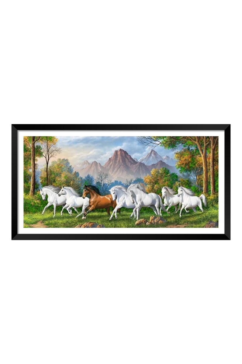 Nature Landscape Floating Frame Scenery Digital Print - (I5918) - 18x36 inch Modern Nature Wall Art for Living Room, Bedroom, Office, Hotels, Drawing Room