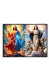 Jesus Blessed Virgin Mary Laminated Photo - 7x9 Inches, Divine Blessings For Home & Office And Temple Decoration (F16241)