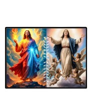 Jesus Blessed Virgin Mary Laminated Photo - 7x9 Inches, Divine Blessings For Home & Office And Temple Decoration (F16241)