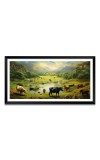Nature Landscape Floating Frame Scenery Digital Print - (I5626) - 24x48 inch Modern Nature Wall Art for Living Room, Bedroom, Office, Hotels, Drawing Room