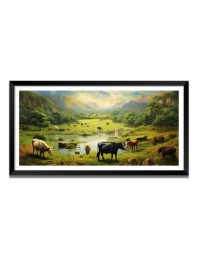 Nature Landscape Floating Frame Scenery Digital Print - (I5626) - 24x36 inch Modern Nature Wall Art for Living Room, Bedroom, Office, Hotels, Drawing Room