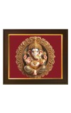 Hitech Sales little Lord Ganesh 3D look ai Photo with Beautiful 12X10 in synthetic Wood Frame With Glass Tabletop Wallmount display for Home office decor Gift for all occations