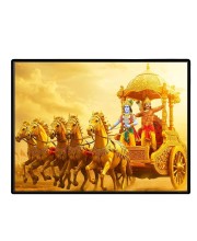 Lord Krishna Laminated Photo - 9x11 Inches, Divine Blessings For Home & Office And Temple Decoration (F16070)
