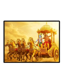 Lord Krishna Laminated Photo - 7x9 Inches, Divine Blessings For Home & Office And Temple Decoration (F16070)