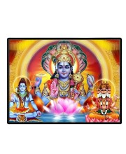 Lord Vishnu Laminated Photo - 7x9 Inches, Divine Blessings For Home & Office And Temple Decoration (F16119)