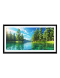 Nature Landscape Floating Frame Scenery Digital Print - (I5816) - 24x48 inch Modern Nature Wall Art for Living Room, Bedroom, Office, Hotels, Drawing Room