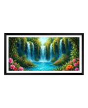 Nature Landscape Floating Frame Scenery Digital Print - (I5905) - 12x24 inch Modern Nature Wall Art for Living Room, Bedroom, Office, Hotels, Drawing Room