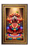 Lord Jagannath Digital Golden Balck Color Photo Frame | Hindu Religious Wall Decor | 16x22 Inches - Inspirational Wall Art For Office, Home Decor - Ideal Spiritual Gift (F16821)