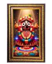 Lord Jagannath Digital Golden Balck Color Photo Frame | Hindu Religious Wall Decor | 10x16 Inches - Inspirational Wall Art For Office, Home Decor - Ideal Spiritual Gift (F16821)