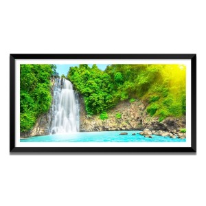Nature Landscape Floating Frame Scenery Digital Print - (I5823) - 12x24 inch Modern Nature Wall Art for Living Room, Bedroom, Office, Hotels, Drawing Room