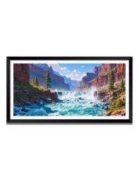Nature Landscape Floating Frame Scenery Digital Print - (I5824) - 12x24 inch Modern Nature Wall Art for Living Room, Bedroom, Office, Hotels, Drawing Room