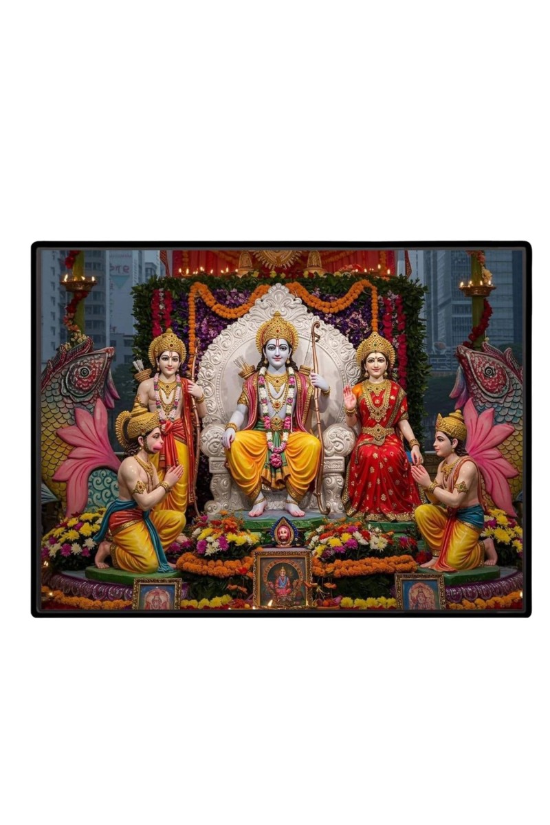 Lord RamSiya Laminated Photo - 9x11 Inches, Divine Blessings For Home & Office And Temple Decoration (F16080)