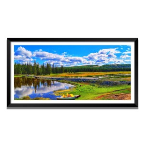 Nature Landscape Floating Frame Scenery Digital Print - (I5718) - 18x36 inch Modern Nature Wall Art for Living Room, Bedroom, Office, Hotels, Drawing Room
