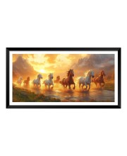 Nature Landscape Floating Frame Scenery Digital Print - (I5919) - 12x24 inch Modern Nature Wall Art for Living Room, Bedroom, Office, Hotels, Drawing Room