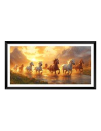 Nature Landscape Floating Frame Scenery Digital Print - (I5919) - 24x48 inch Modern Nature Wall Art for Living Room, Bedroom, Office, Hotels, Drawing Room