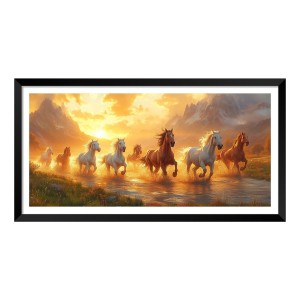 Nature Landscape Floating Frame Scenery Digital Print - (I5919) - 24x48 inch Modern Nature Wall Art for Living Room, Bedroom, Office, Hotels, Drawing Room