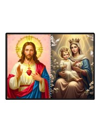 Jesus Christ-Mother Mary Laminated Photo - 7x9 Inches, Divine Blessings For Home & Office And Temple Decoration (F16414)