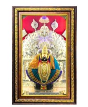 Gooddess Shri Mahalakshmi Digital Golden Balck Color Photo Frame | Hindu Religious Wall Decor | 10x16 Inches - Inspirational Wall Art For Office, Home Decor - Ideal Spiritual Gift (F16850)