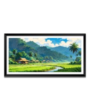 Nature Landscape Floating Frame Scenery Digital Print - (I5830) - 12x24 inch Modern Nature Wall Art for Living Room, Bedroom, Office, Hotels, Drawing Room
