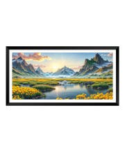 Nature Landscape Floating Frame Scenery Digital Print - (I5932) - 24x48 inch Modern Nature Wall Art for Living Room, Bedroom, Office, Hotels, Drawing Room