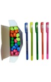 HiTechMart Kundan Df Pen Throw Scented Blue Ink | Ball Pen Box Pack | Slim & Multi Color Body Pens Easy to hold | Pack of 1, P-20 | Smooth Writing use for Study, Office Work