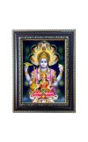 Hitech Sales Lord Vishnu Mata with Laxmi Photo Frame for Pooja Room, Temple and Home Decoration, Printed Photo with Floral Design Polystyrene Frame, 5 x 7 Inches - Brown, Ideal for Gifting (Pack of 1)