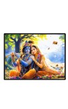 Lord RadhaKrishna Laminated Photo - 5x7 Inches, Divine Blessings For Home & Office And Temple Decoration (F16085)