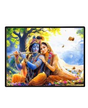 Lord RadhaKrishna Laminated Photo - 9x11 Inches, Divine Blessings For Home & Office And Temple Decoration (F16085)