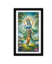 Lord Krishna one Colored Photo Frame | Divine Wall Art | Ideal for Home or Office Decor or puja room