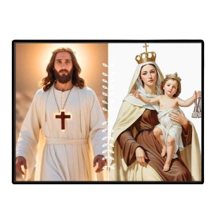 Jesus Lady Of FatimaLaminated Photo - 7x9 Inches, Divine Blessings For Home & Office And Temple Decoration (F16229)