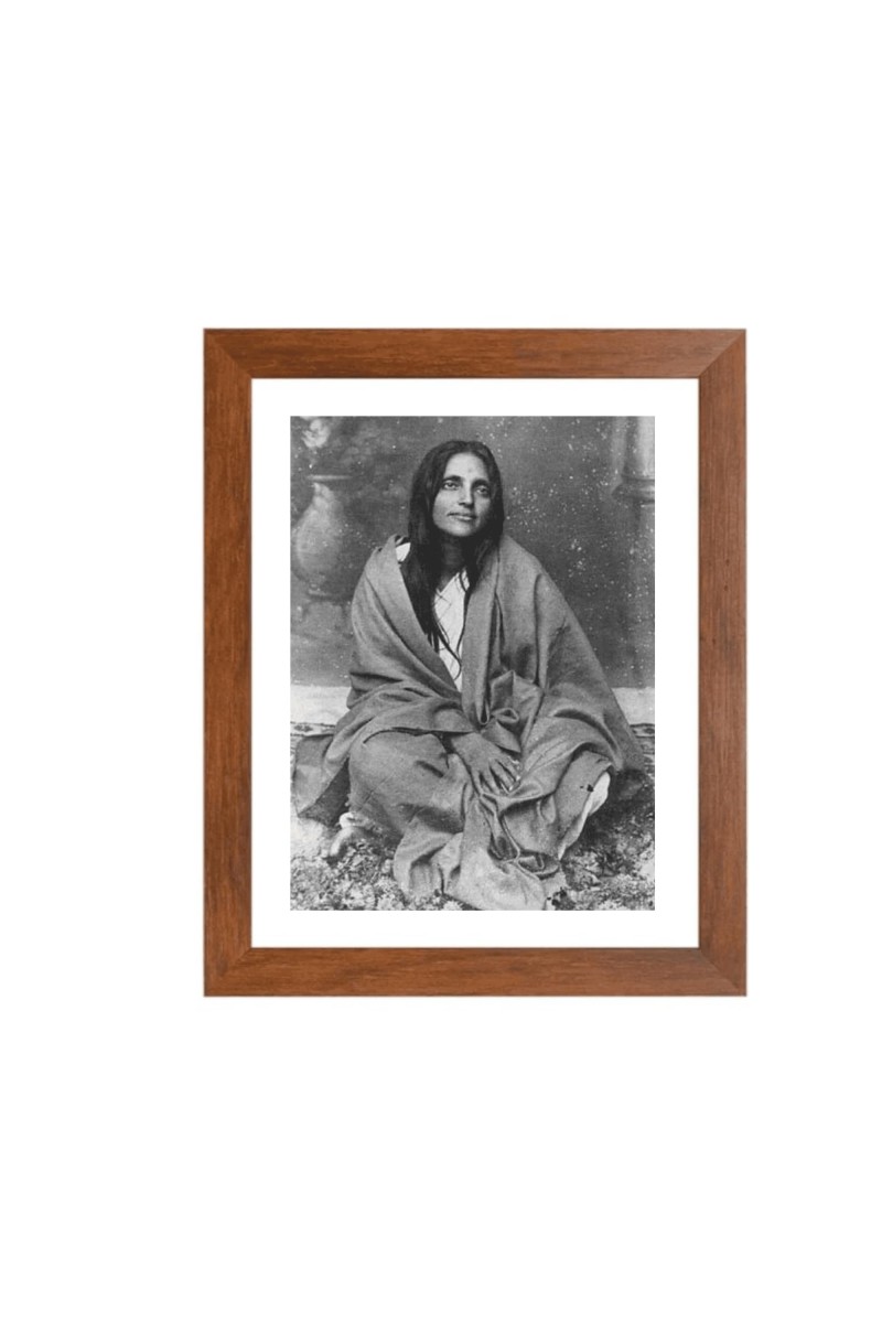 HiTechMart Anandamayee Maa | Black and White Photo | Divine Portrait of Anandamayi Ma