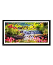 Nature Landscape Floating Frame Scenery Digital Print - (I5819) - 12x24 inch Modern Nature Wall Art for Living Room, Bedroom, Office, Hotels, Drawing Room