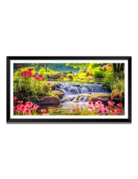 Nature Landscape Floating Frame Scenery Digital Print - (I5819) - 24x36 inch Modern Nature Wall Art for Living Room, Bedroom, Office, Hotels, Drawing Room