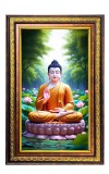 Lord Buddha Digital Golden Balck Color Photo Frame | Hindu Religious Wall Decor | 10x16 Inches - Inspirational Wall Art For Office, Home Decor - Ideal Spiritual Gift (F16838)