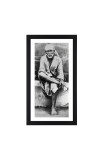 Shirdi Sai Baba Black Photo Frame | Elegant Wall Art | for Home or OfficeDecoration or puja room | Devotional wall art | Divine wall art