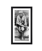 Shirdi Sai Baba Black Photo Frame | Elegant Wall Art | for Home or OfficeDecoration or puja room | Devotional wall art | Divine wall art