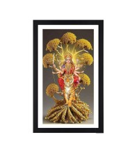 Goddess Maa Vaishna Devi Colored Photo Frame | Divine Wall Art | Ideal for Home or puja room | Devotional wall art
